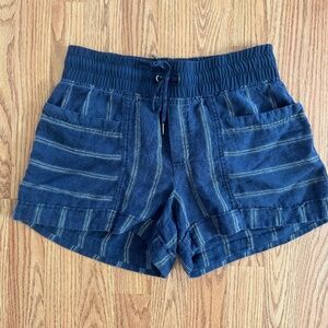 Athleta Linen Shorts - Navy with White stripes